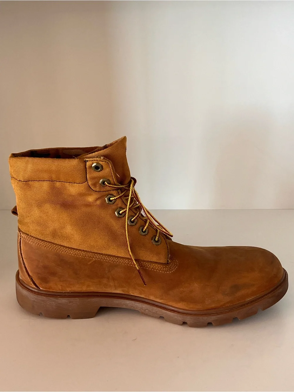 Timberland Roll Top Canvas Leather Boots Wheat Camo Men 13 Excellent Condition